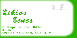 miklos bencs business card